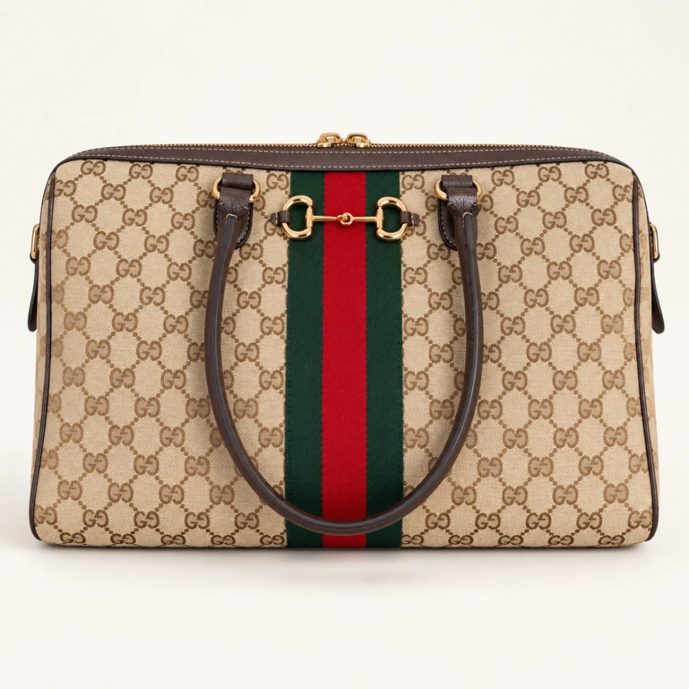GG / Web East-West Tote / Beige Brown - image