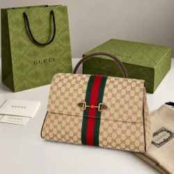 GG / Web Structured Tote / Beige Brown