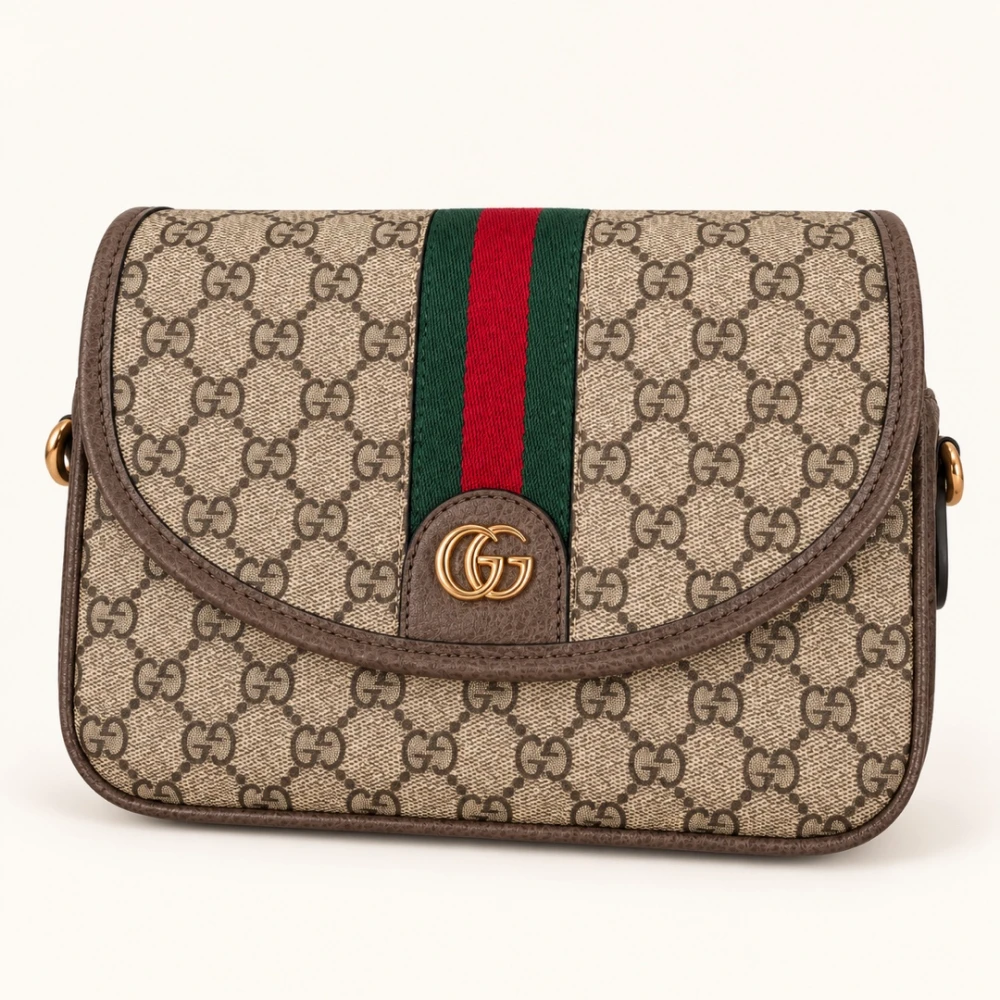 GG / Web Flap Bag / Beige Brown - image
