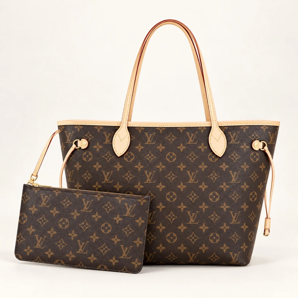 LV / Neverfull MM Contrast Handles / Monogram Brown and Light Handles - image