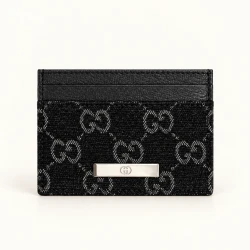 GG / Denim Card Holder / Black Denim