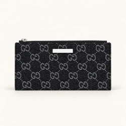 GG / Denim Long Wallet / Black Denim