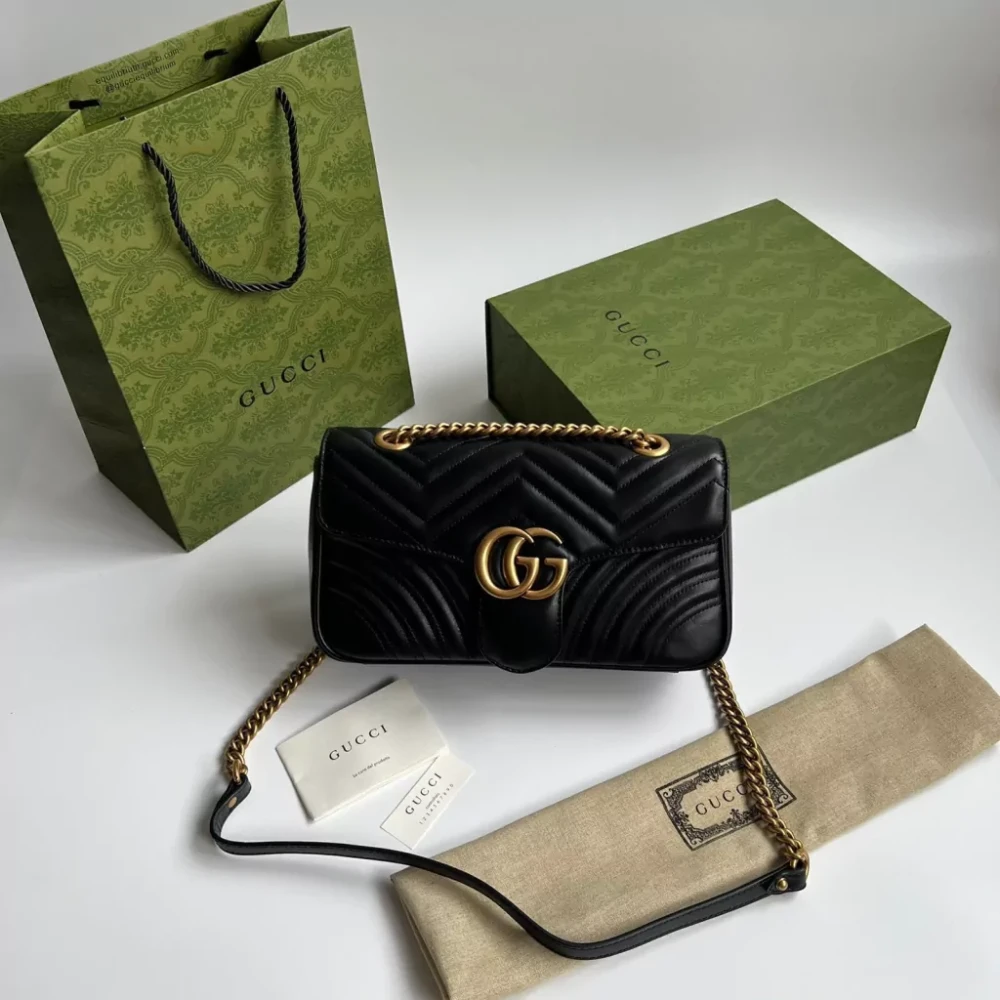 Дамска чанта GG Marmont matelassé - Black - image