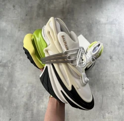 Balmain Unicorn Low-Top Sneaker "White/Neon Green"