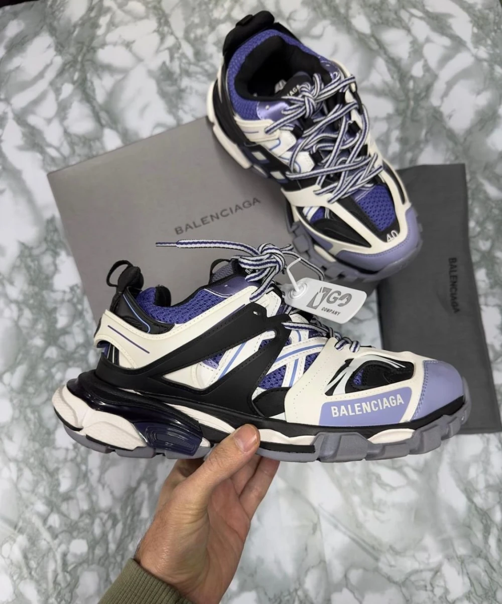 Balenciaga Track Sneaker "White/Black/Iridescent Purple" - image