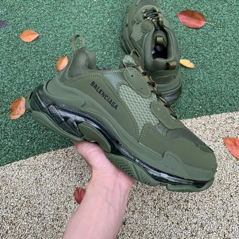 Balenciaga Triple S - Dark Grey/Grey/Dark Green - image