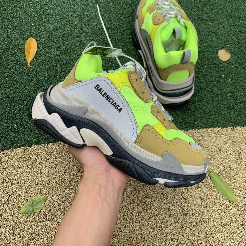 Balenciaga Triple S - Tan/Dark Green/Lime - image