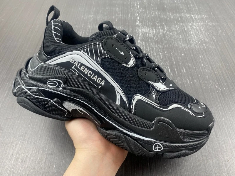 Balenciaga Triple S - Black/Dark Green/Dark Grey - image
