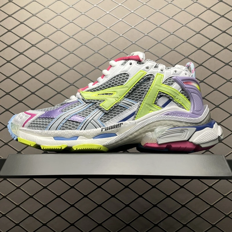 Balenciaga Runner Leather Free Grey Light Purple Neon Yellow White Lime/Black - image