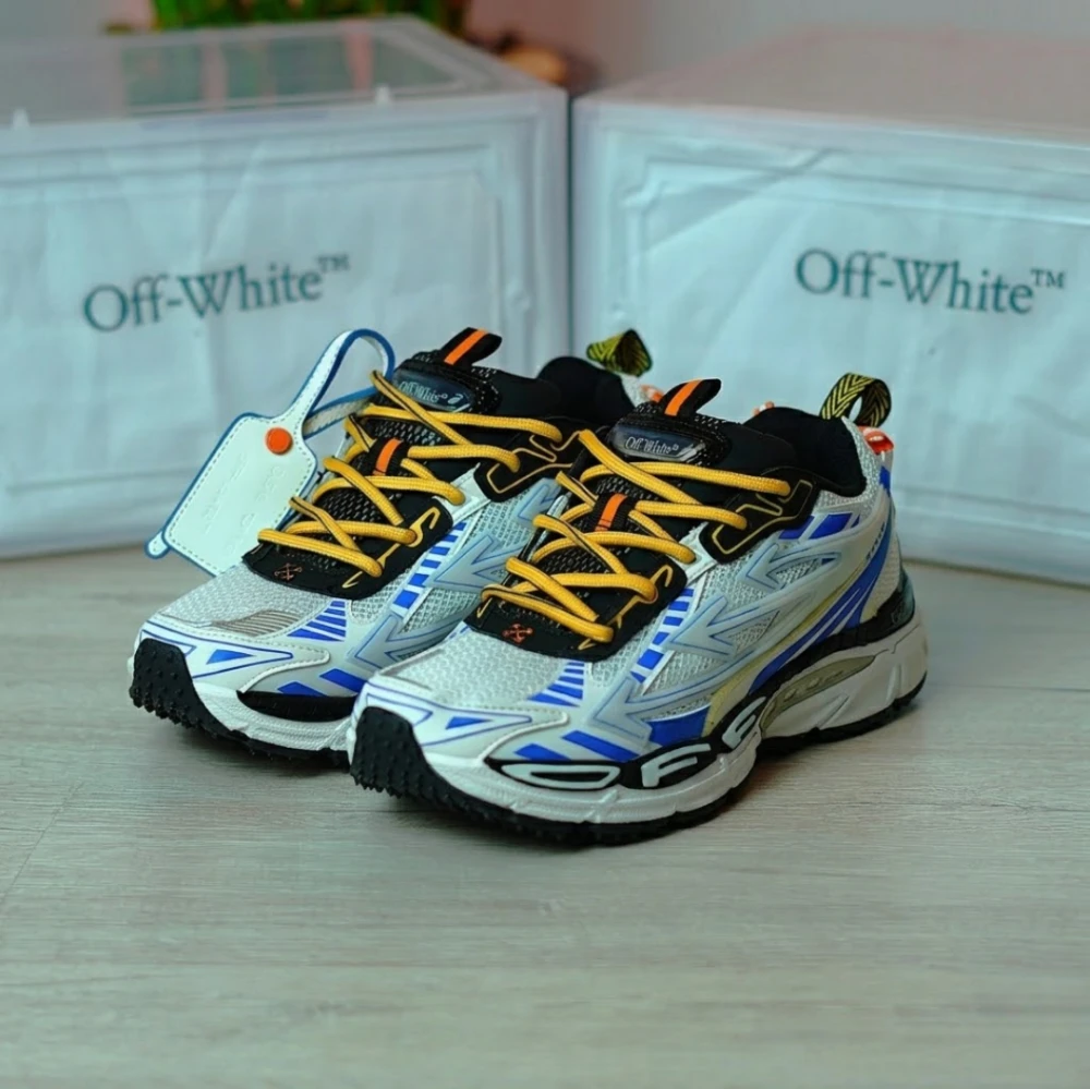 Off-White "Be Right Back" Sneaker "White/Blue/Yellow" - image