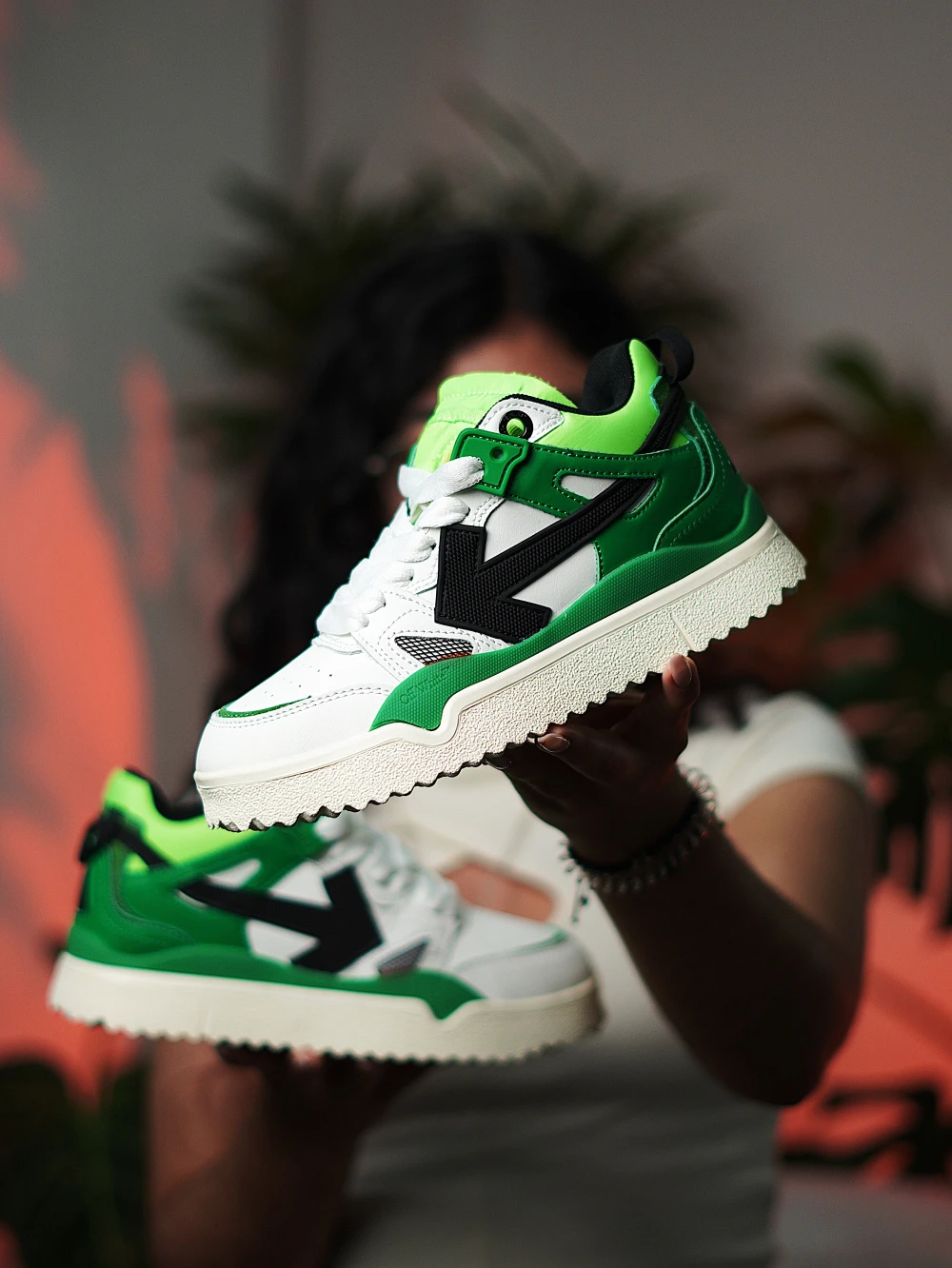 Off-White Sponge Mid Top - White Green - image