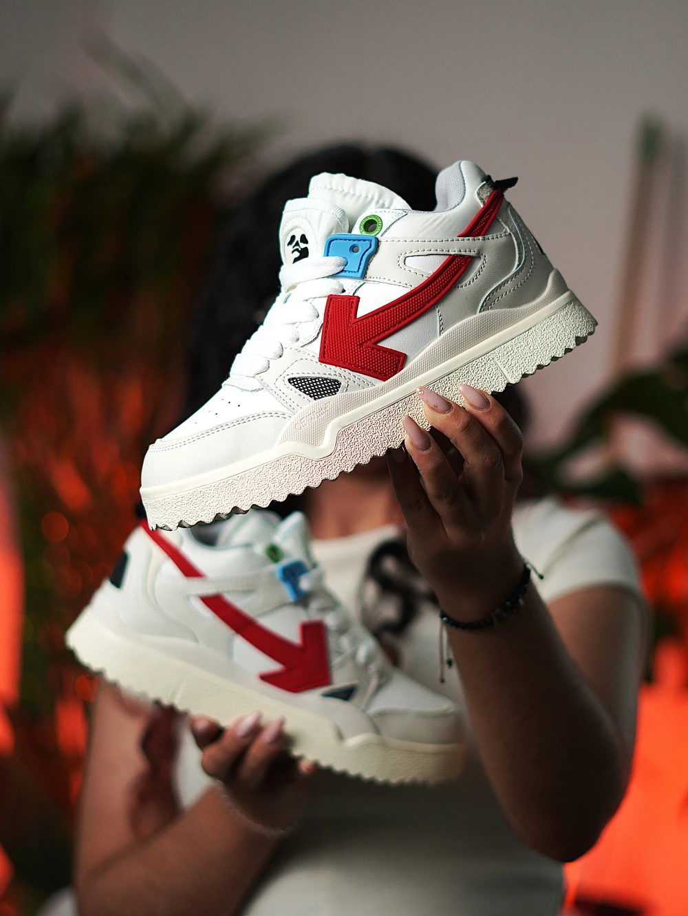 Off-White Sponge Mid Top - White Red - image