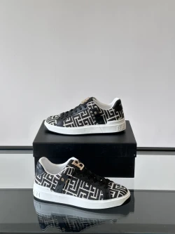 Balmain Monogram Canvas Sneaker "Black/White"