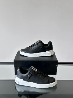 Balmain Quilted Leather Sneaker "Black/White"
