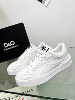 D&G Chunky Leather Sneaker "Triple White"