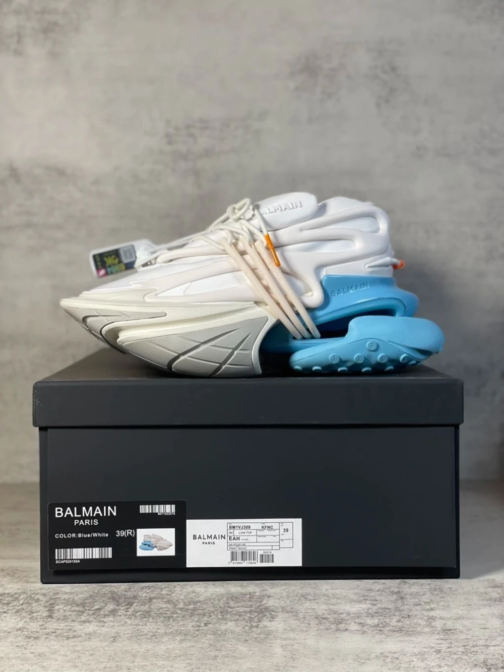 Balmain Unicorn Sneaker "White/Light Blue" - image