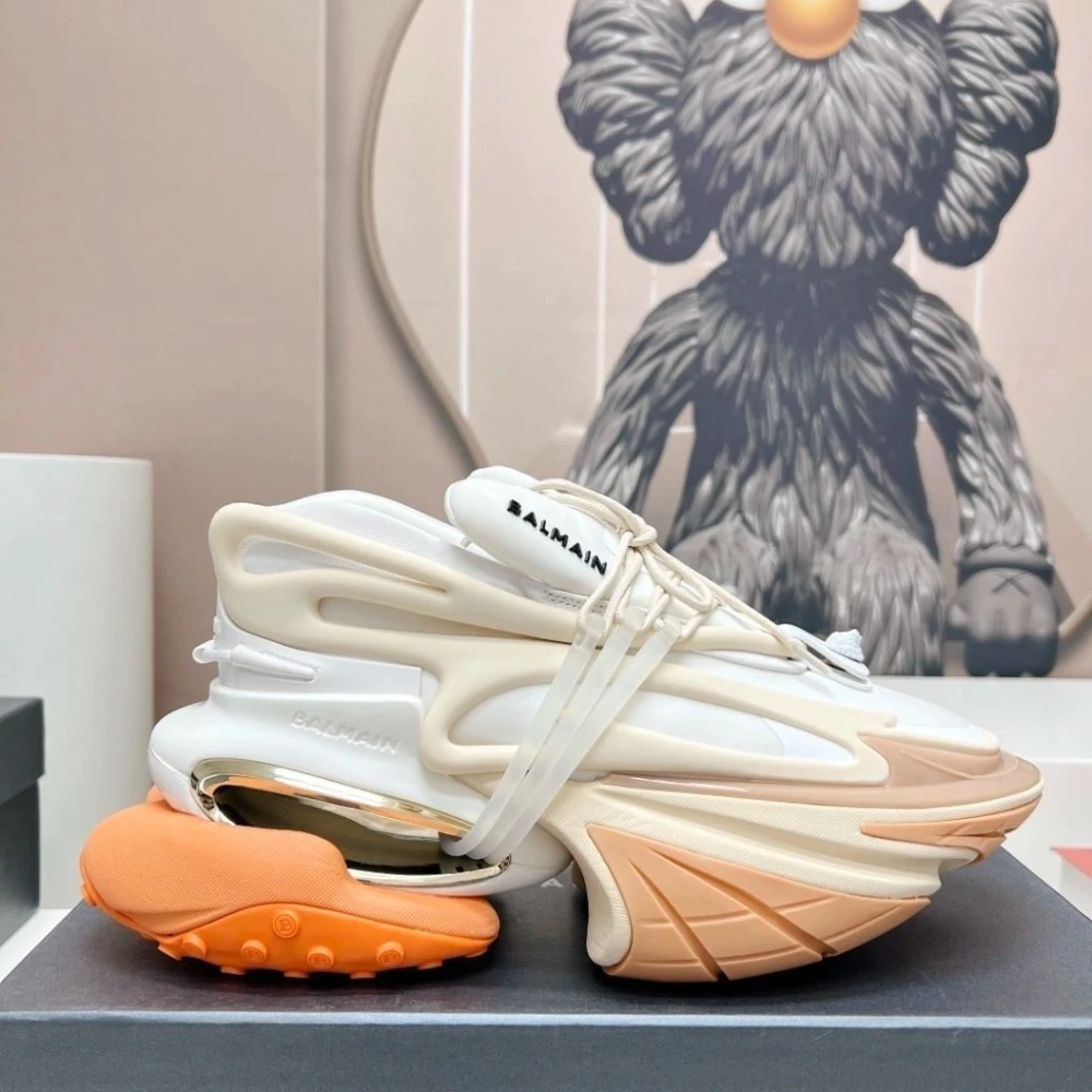 Balmain Unicorn Sneaker "White/Cream/Orange" - image