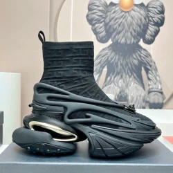 Balmain Unicorn Knit High-Top Sneaker "Black/Gold"