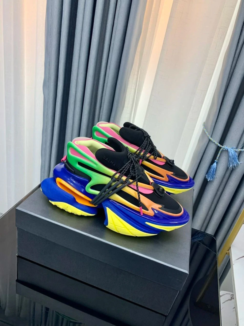 Balmain Unicorn Sneaker "Black/Multicolor" - image