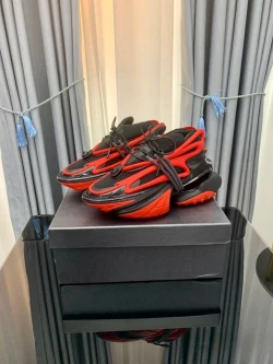 Balmain Unicorn Sneaker "Black/Red"