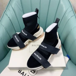 Balmain Robin Knit High-Top Sneakers "Black/White"