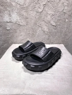 Balmain B-Bold Rubber Slides "Triple Black"