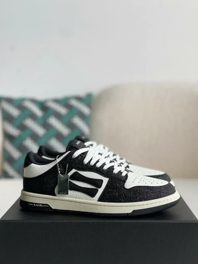 Amiri Skel Top Low Sneakers "Black/White" - image
