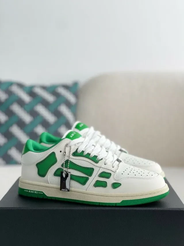 Amiri Skel Top Low Sneakers "White/Green" - image