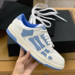 Amiri Skel Top Low Sneakers "White/Light Blue"