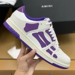 Amiri Skel Top Low Sneakers "White/Purple"