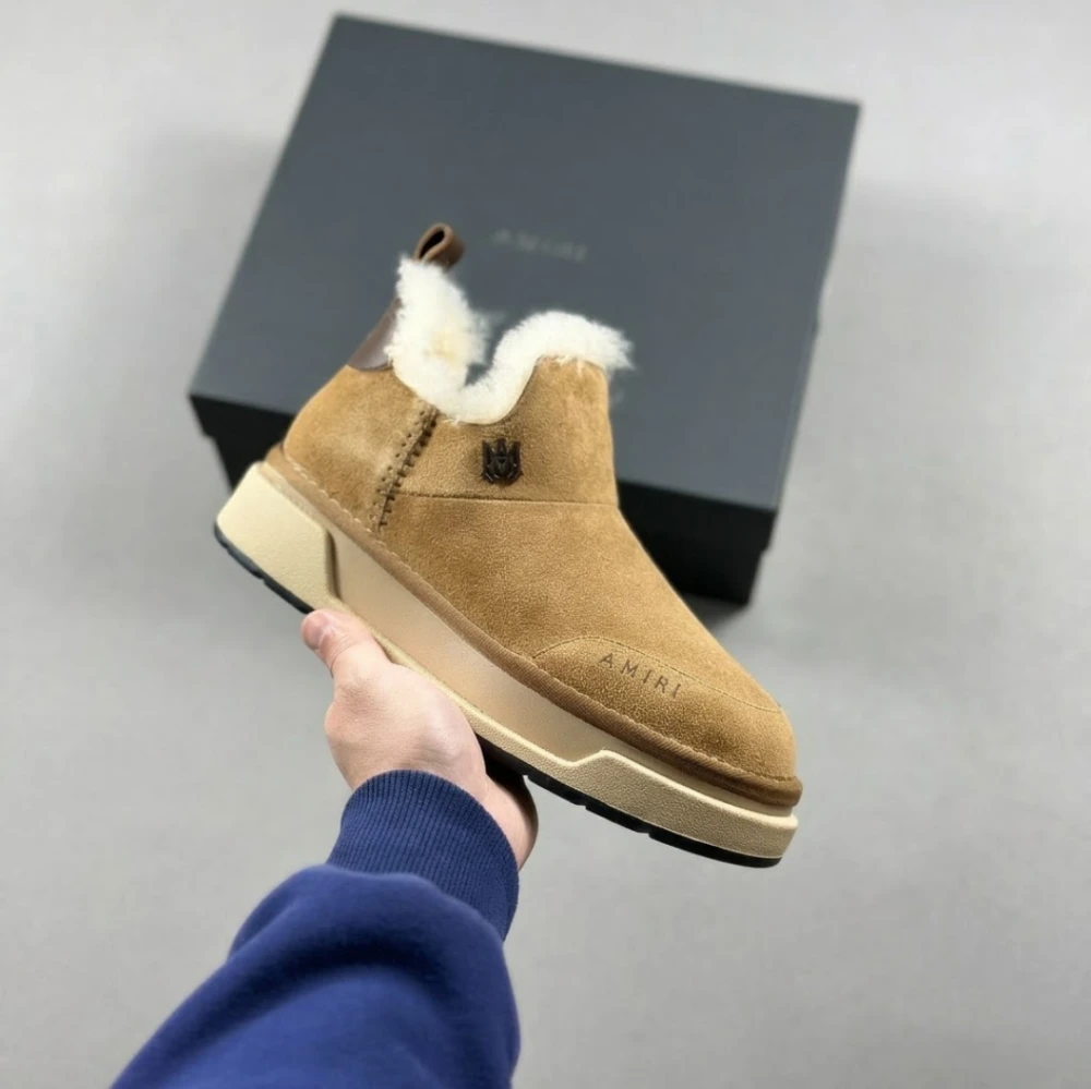 Amiri Shearling-Lined Suede Boots "Tan/Cognac" - image