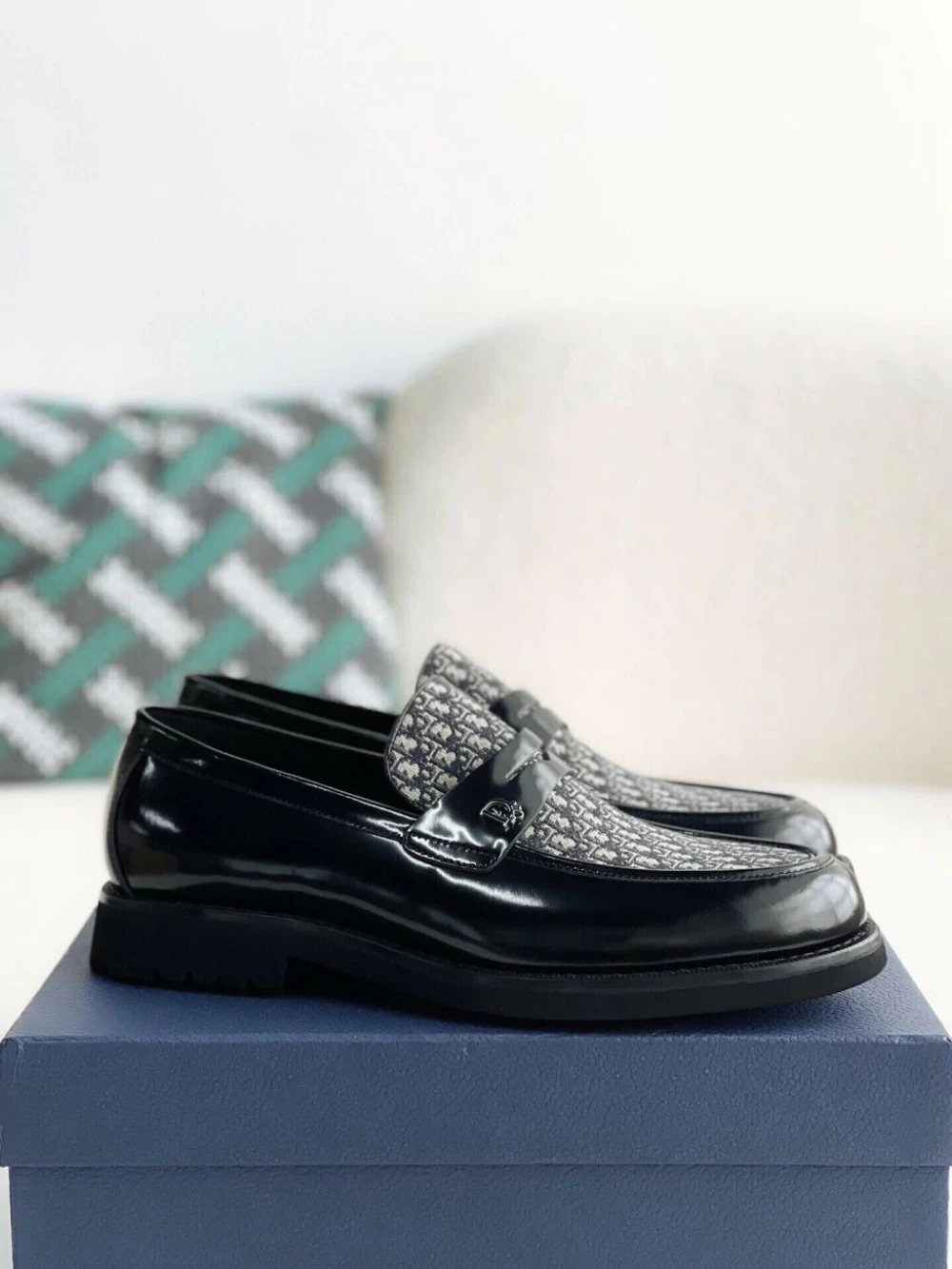 Dior Leather Shoes / Black / Light Grey / White - image