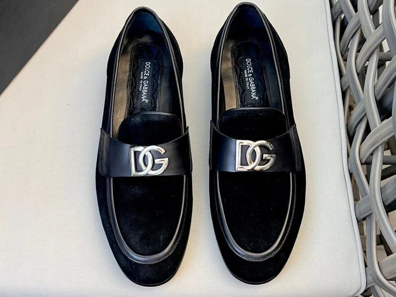 D&G Suede Logo Loafer / Black / Grey - image