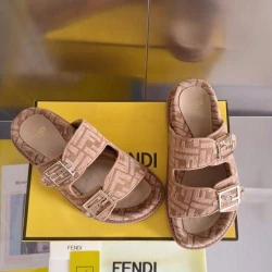 Fendi Дамски чехли FF Motif Beige