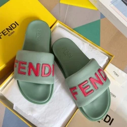 Fendi Мъжки чехли Logo Sage Green