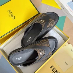 Fendi Мъжки чехли FF Loafer Brown