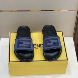 Fendi Мъжки чехли Logo Navy
