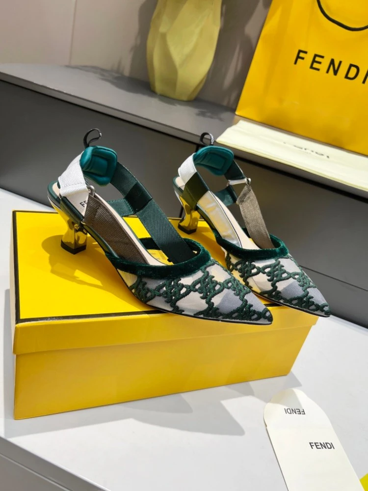 Fendi Green White Strappy - image