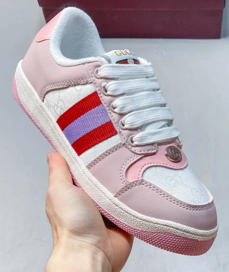 Gucci Screener Sneaker White Pink - image