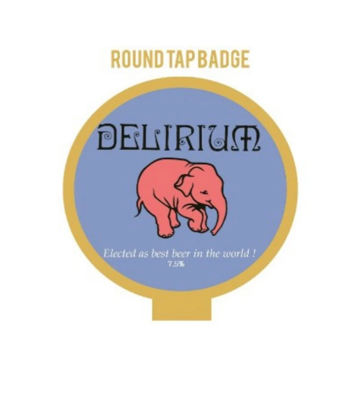 Delirium – round tap badge / наливна бира 20l - image