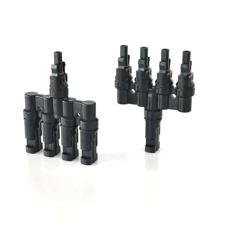 MC4 Т type 4 към 1 комплект конектори 1000v 30A соларни конектори за паралелно свързване - image