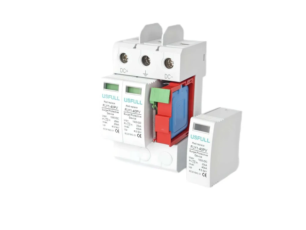 DC катоден отводител 3P 1500v 20-40KA 5.5kv DC Арестор за соларни панели защита от мълнии DC SPD - image