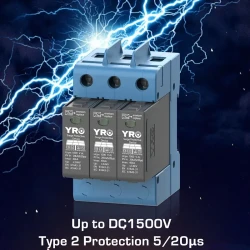 YRO 1500V Триполюсен DC Арестор за фотоволтаици 1500V In 20kA/Imax 40kA
