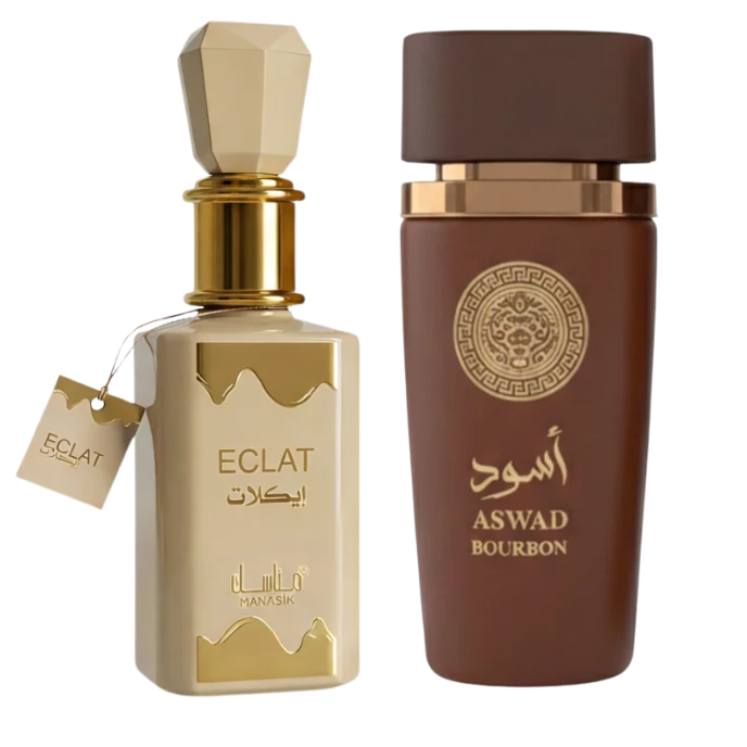 Комплект мъжки и дамски арабски парфюми Aswad Bourbon & Eclat Vanilla - image