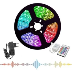 Комплект RGB лента+захранване+музикален контролер RGB BAGRA DJ LED ∙ 5м