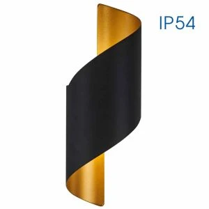 LED фасаден аплик APOLLO LED ∙ 2x5W ∙ черно/златно ∙ 4000K ∙ IP54 - image