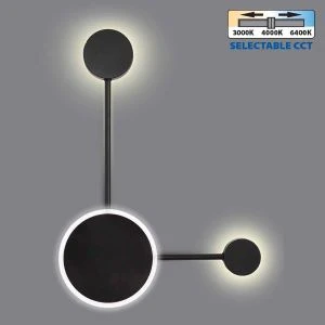 Декоративен LED аплик за стена GEMINI LED ∙ 15W ∙ черен ∙ CCT-switch ∙ 3000K-4000K-6400K - image