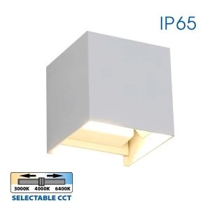 Фасаден аплик STARK LED ∙ 2 x 3W SQ ∙ бял ∙ CCT-switch ∙ 3000K-4000K-6400K ∙ IP65 - image