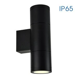 Фасаден аплик BERGAMO ∙ двоен ∙ 2xGU10 ∙ черно ∙ IP65 - image