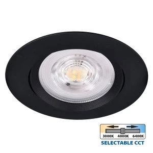 Кръгла LED луна за вграждане RAYA LED ∙ 5W ∙ черна ∙ CCT-switch ∙ 3000K-4000K-6400K - image